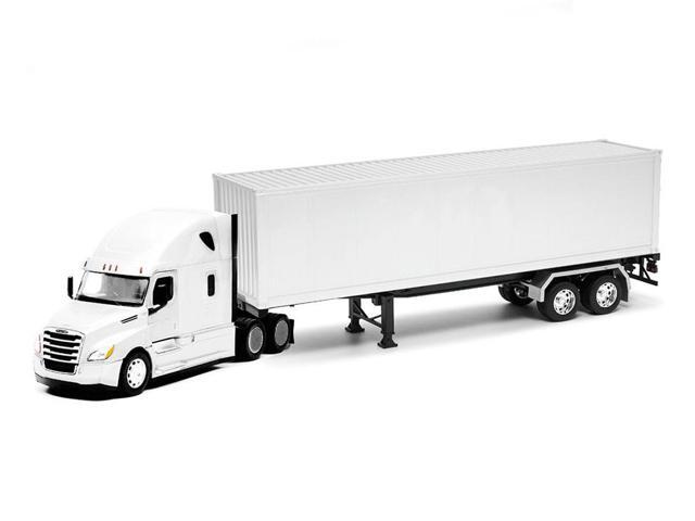 Freightliner Cascadia Truck White with White Container 'Transporter' Series 1/32 Diecast Model by Welly
