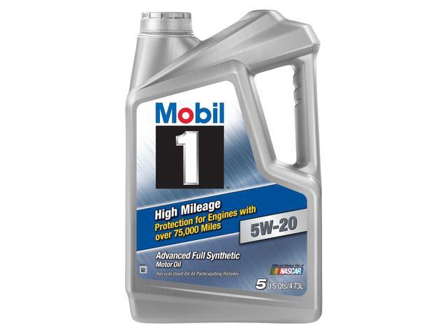 Mobil 1 High Mileage Full Synthetic Motor Oil 5W-20, 5 Quart