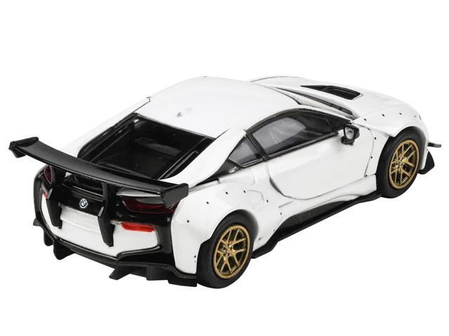 i8 Liberty Walk White with Gold Wheels 1/64 Diecast Model Car by Paragon Models