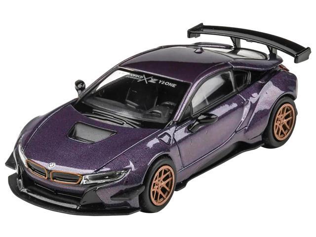 i8 Liberty Walk Twilight Purple Metallic with Gold Wheels 1/64 Diecast Model Car by Paragon Models