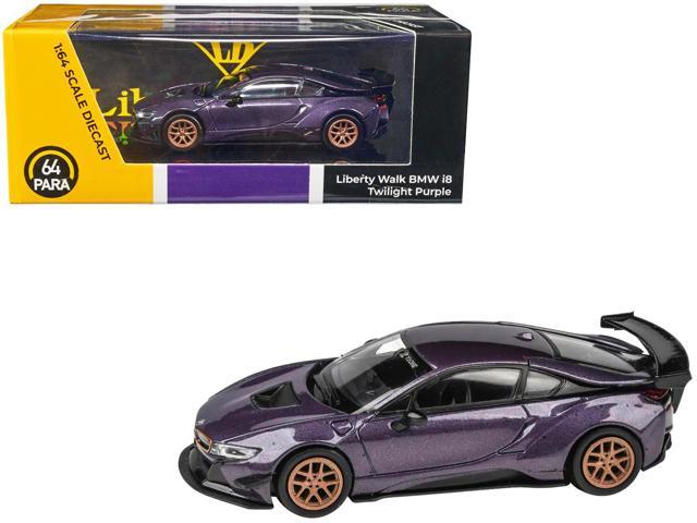 i8 Liberty Walk Twilight Purple Metallic with Gold Wheels 1/64 Diecast Model Car by Paragon Models
