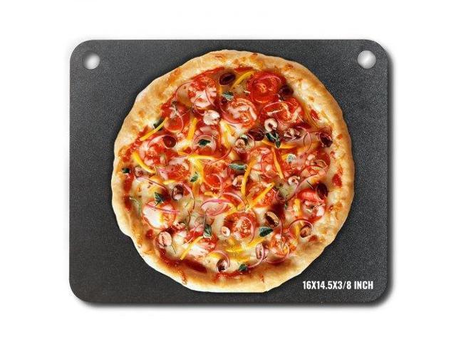 VEVOR Pizza Steel, 16' x 14.5' x 3/8' Pizza Steel Plate for Oven, Pre-Seasoned Carbon Steel Pizza Baking Stone with 20X Higher Conductivity, Heavy...