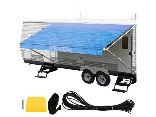 VEVOR RV Awning 15' Camper Awning Fabric, Trailer Awning Canopy Patio Camping Car Awning, Durable 15oz Vinyl Roller Tube for RV, Van, SUV, Patio...