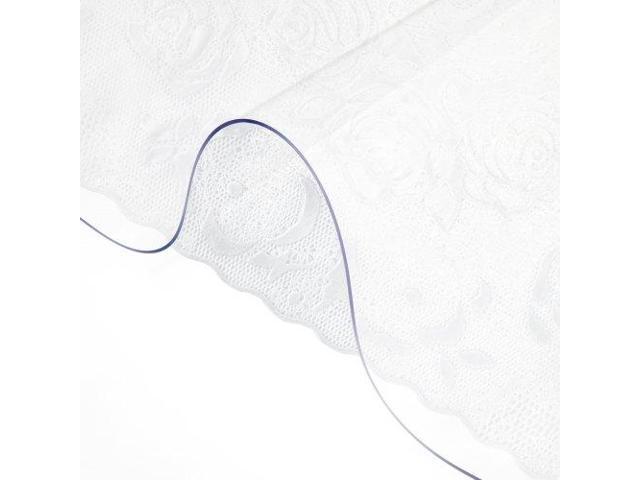 Plastic Table Cover 42 x 78 Inch, 2 mm Thick Clear Table Protector, Rectangle Clear Desk Mat, Waterproof & Easy Cleaning for Office Dresser Night...