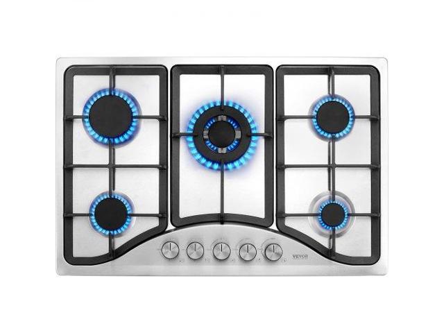 VEVOR Gas Cooktop 30 inch Max 12250BTU 5 Burners Built-in Stainless Steel Gas Stove Top LPG/NG Convertible Dual Fuel Natural Gas Hob with...