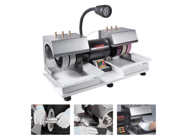VEVOR Cabbing Machine, 6' 1/4HP 1800rpm Efficient, Lapidary Rock Grinder Polisher With Lamp & Water Pump, Gem Faceting Machine, Rock Grinding...