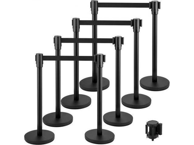 Vevor Crowd Control Stanchion Stanchion Set 8 Pieces With 6.6 Ft/2 M Black Belt