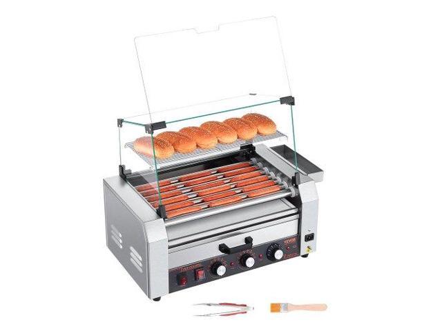 Hot Dog Roller, 18 Hot Dog 7 Rollers, Stainless Steel Sausage Grill Cooker, 1200W Hot Dog Machine with Bun Warmer, Cover, 3 Temp Control, Side...