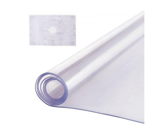 Plastic Table Cover, 42 x 60 Inch 2.0 mm Thick Clear Table Protector, Rectangle PVC Desk Mat, Waterproof & Easy Cleaning Desk Pad Tablecloth, for...