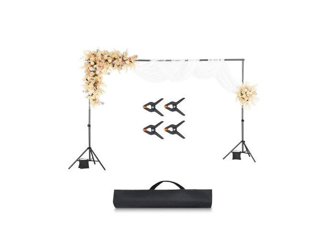 VEVOR Backdrop Stand, 6.5 x 10 ft Adjustable Photo Backdrop Stand Kit, Portable Background Backdrop Stand with 5 Crossbars, Heavy Duty Projector...
