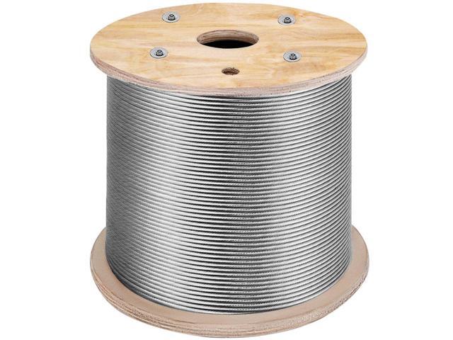 VEVOR Stainless Steel Cable 3/16'x 1000ft, T316 Marine Grade Deck Cable Railing, 1x19 Strands Construction Braided Aircraft Cable for Deck Rail...