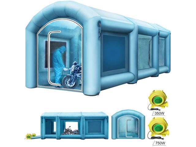 Inflatable Paint Booth Spray Paint Tent 20x10x8ft w/Air Filter 750W+350W Blowers