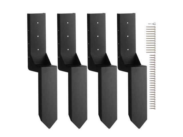 Fence Post Anchor Repair Kit, 4 Pack Inner Diameter 3.5 x3.5 Inches Heavy Duty Steel Fence Post Support Stakes, Anchor Ground Spike for Repair...