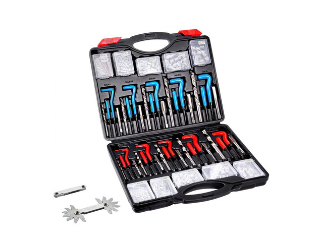 Helicoil Thread Repair Kit, 338-Piece SAE and Metric Rethreading Tool Kit, M5, M6, M8, M10, M12, 1/4', 5/16', 3/8', 7/16', 1/2', HSS Drill Bits...