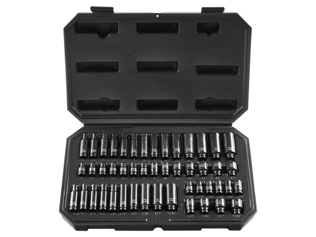VEVOR Impact Sockets Set 48pcs 6-Point 1/4' Drive Bit Ratchet Tool Kit Case