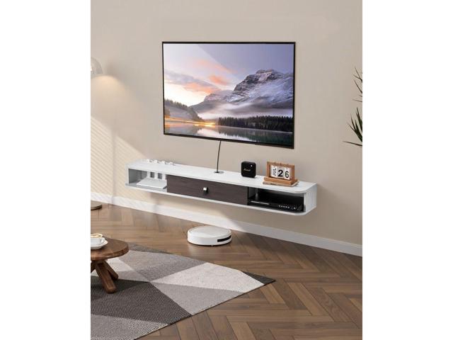 VEVOR Floating TV Stand, 55 in Wall Mount Entertainment Center with Cable Hole, Modern Floating TV Shelf with Storage Cabinet, Particle Board...