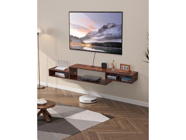 VEVOR Floating TV Stand, 70' Wall Mount Entertainment Center with Power Outlet & Cable Hole, Modern Floating TV Shelf with Storage Cabinet for DVD...