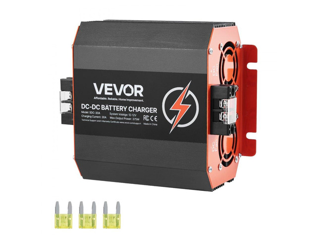 12V 30A DC to DC Battery Charger, 375W, On-Board Battery Charger for Lead-Acid, Lithium, AGM, GEL, and Flooded Batteries, Smart Multi-Stage...