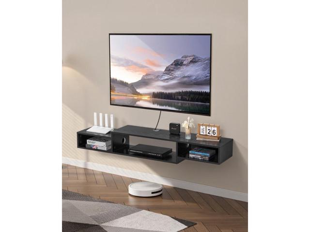 VEVOR Floating TV Stand, 59' Wall Mount Entertainment Center with Power Outlet & Cable Hole, Modern Floating TV Shelf with Storage Cabinet for DVD...
