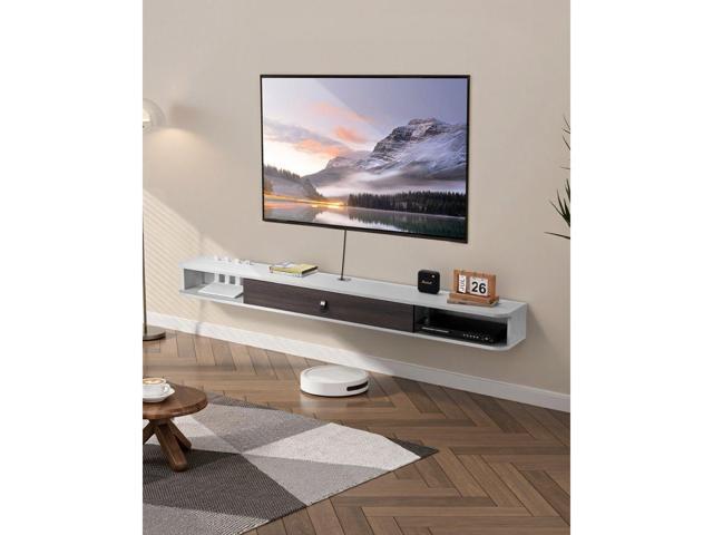 VEVOR Floating TV Stand, 70 in Wall Mount Entertainment Center with Cable Hole, Modern Floating TV Shelf with Storage Cabinet, Particle Board...