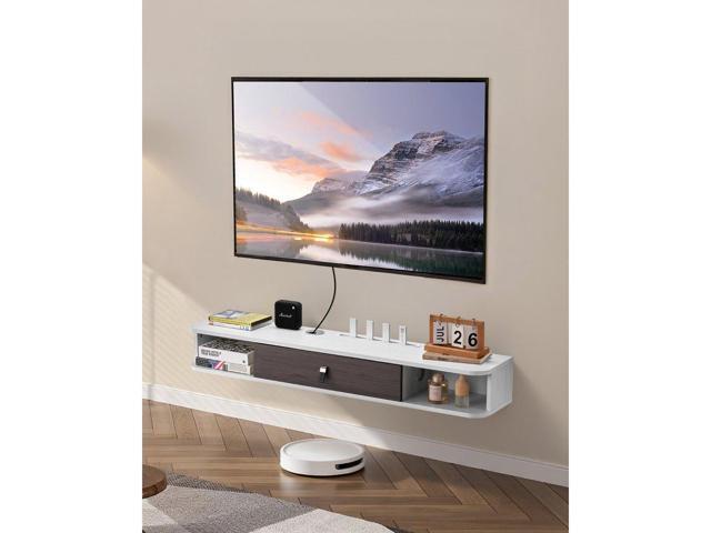 VEVOR Floating TV Stand, 47 in Wall Mount Entertainment Center with Cable Hole, Modern Floating TV Shelf with Storage Cabinet, Particle Board...