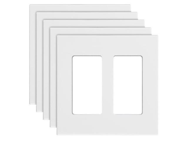 Rocker Light Switch Wall Plates, 2-Gang Decorative Outlet Covers,Standard Size 4.57in L x 4.53in H Unbreakable Polycarbonate Thermoplastic...