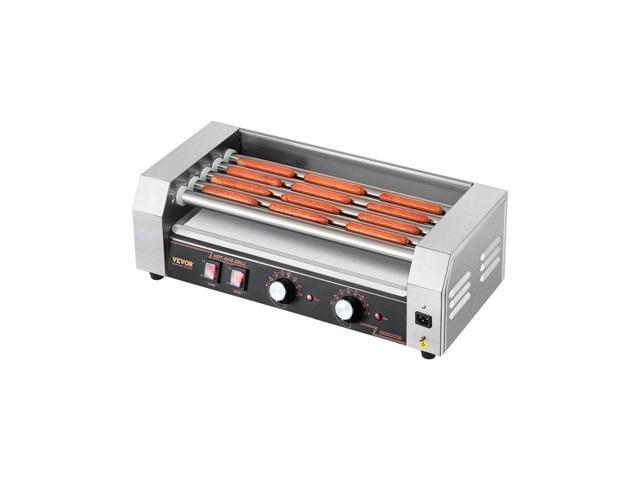 Hot Dog Roller, 12 Hot Dog 5 Rollers, Stainless Steel Sausage Grill Cooker, 750W Hot Dog Machine with Dual Temp Control, Removable Oil Drip Tray,...