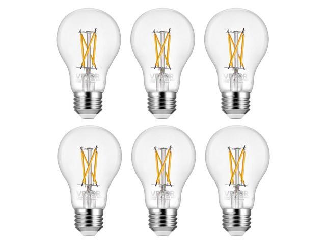 6 Pack Edison Bulbs LED A19 4.5W Dimmable 450 Lumens 2700K E26 Antique