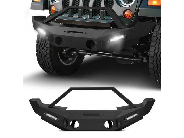 VEVOR Front Bumper Compatible with 2007-2018 Wrangler JK/JKU with LED Light Bars