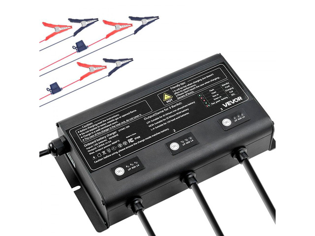3-Bank 5A 12V Smart Marine Battery Charger Onboard IP68 Waterproof Boat RV Yacht