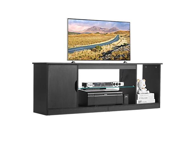 VEVOR TV Stand for TVs up to 65 in Modern Entertainment Center with Glass Shelf
