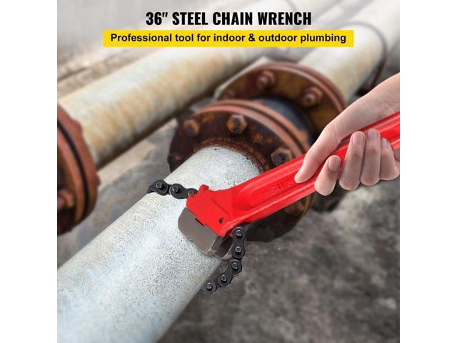 Pipe Wrench Ratchet Chain Wrench 36' Handle With 30' Chain Up To 7.5' Pipe