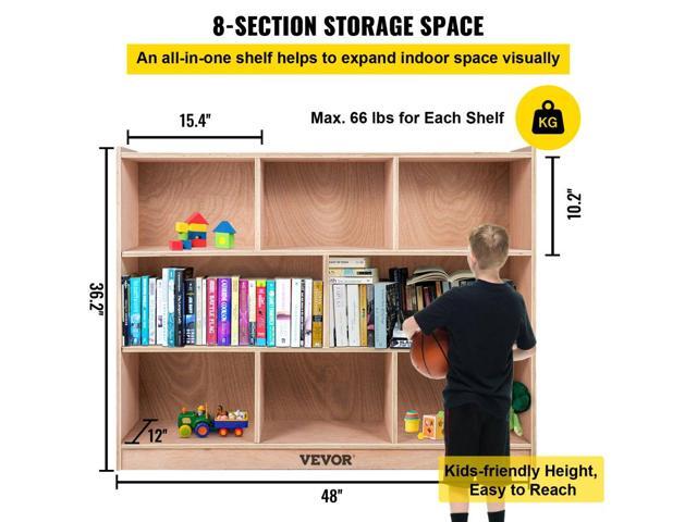 VEVOR Classroom Storage Cabinet Preschool Storage Shelves Wooden 8 Grids Toys Books