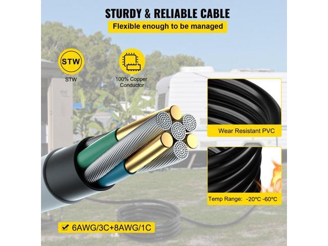 VEVOR 50ft Generator Power Cord 50-amp 125/250-volt 14-50p To Cs6364 Locking Connector