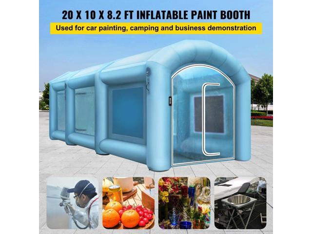 Inflatable Paint Booth Spray Paint Tent 20x10x8ft w/Air Filter 750W+350W Blowers