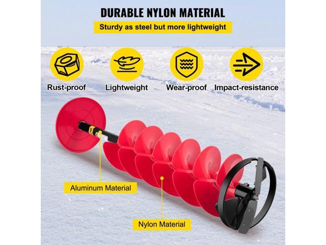 VEVOR Ice Drill Auger Nylon Ice Auger Bit 6''x39'' Drill Adapterice Fishing Red
