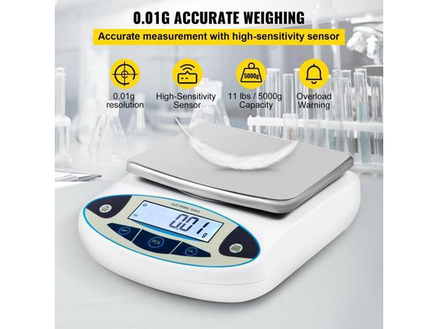 Vevor Lab Analytical Balance Digital Precision Scale 5000gx0.01g High Precision