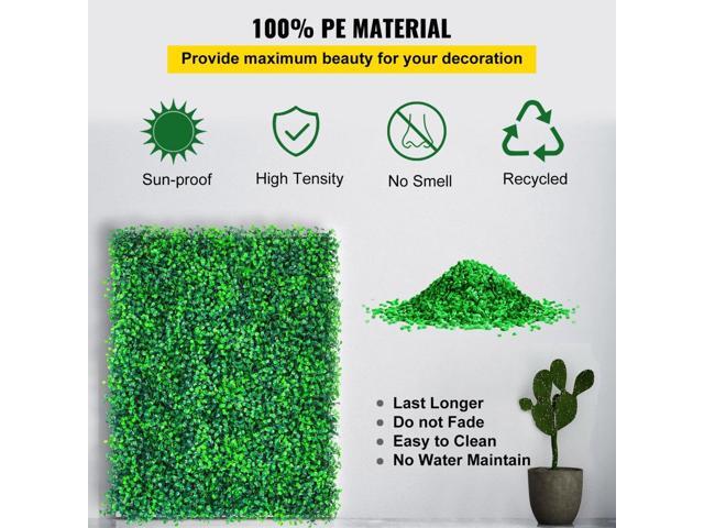VEVOR Artificial Boxwood Panel Boxwood Hedge Wall Panel 20pc 20x20' Garden Decor