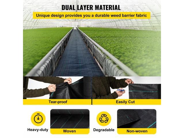 Garden Weed Barrier Fabric, 5.8 OZ Heavy Duty Landscape Fabric, 4ft x 100ft Weed Block Control for Garden Ground Cover, Woven Geotextile Fabric for...
