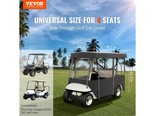 Vevor Couvercle De Voiturette De Golf Pour 4 Passagers Noir Pour Voiture De Club