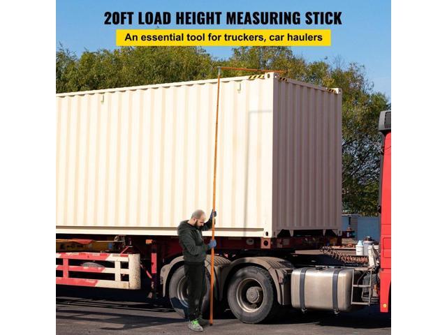 Load Height Measuring Stick, 20/' Sturdy Fiberglass Truck Height Stick with Adjustable Pole, Non-conductive Truck Height Measuring Stick with...
