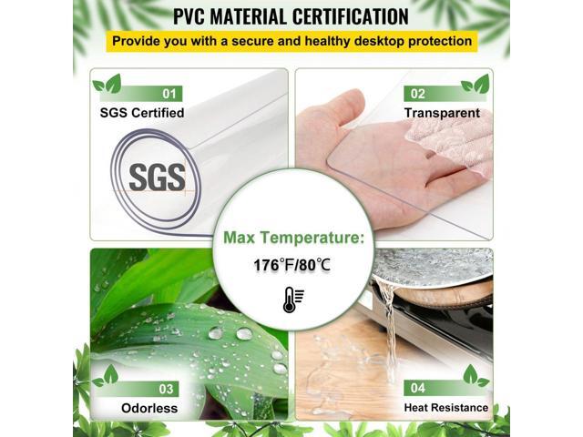 Plastic Table Cover 36 x 60 Inch, 2 mm Thick Clear Table Protector, Rectangle Clear Desk Mat, Waterproof & Easy Cleaning for Office Dresser Night...