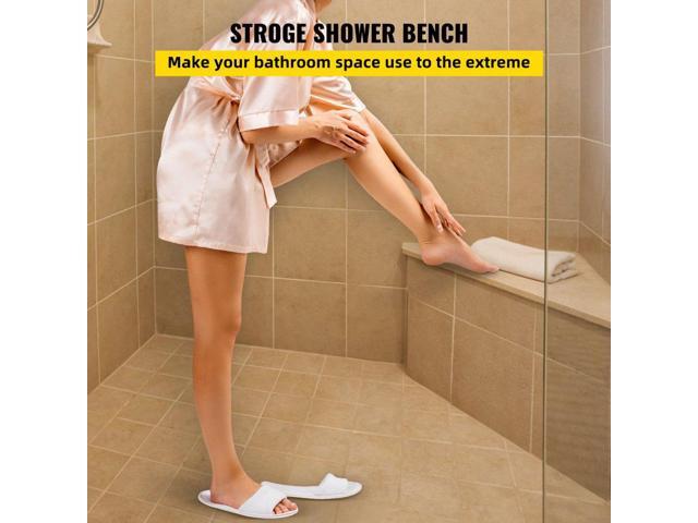 Tile Shower Seat, 22.4/' x 16/' x 20/' Ready to Tile Shower Seat, Factory Waterproof & 100% Leak Proof Tileable Shower Corner Seat, 440lbs...
