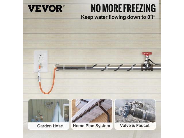 Self-Regulating Pipe Heating Cable, 18-feet 5W/ft Heat Tape for Pipes Freeze Protection, Protects PVC Hose, Metal and Plastic Pipe from Freezing, 120V
