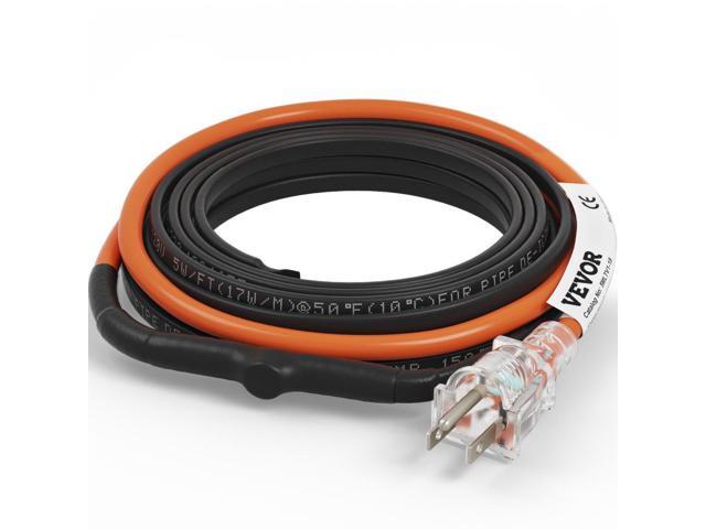 Self-Regulating Pipe Heating Cable, 18-feet 5W/ft Heat Tape for Pipes Freeze Protection, Protects PVC Hose, Metal and Plastic Pipe from Freezing, 120V