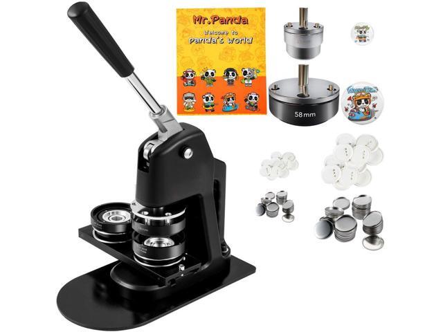 Button Maker Machine, Multiple Sizes 1+2.25 Inch Badge Punch Press Kit, Children DIY Gifts Pin Maker, Button Making Supplies with 500pcs Button...