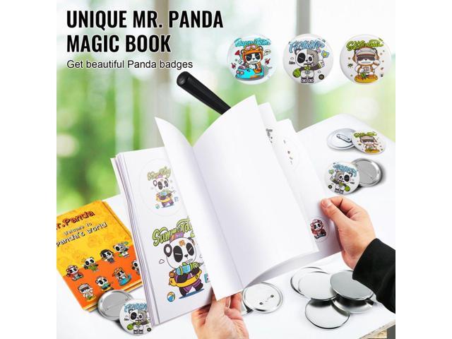 Button Maker Machine, Multiple Sizes 1+2.25 Inch Badge Punch Press Kit, Children DIY Gifts Pin Maker, Button Making Supplies with 500pcs Button...