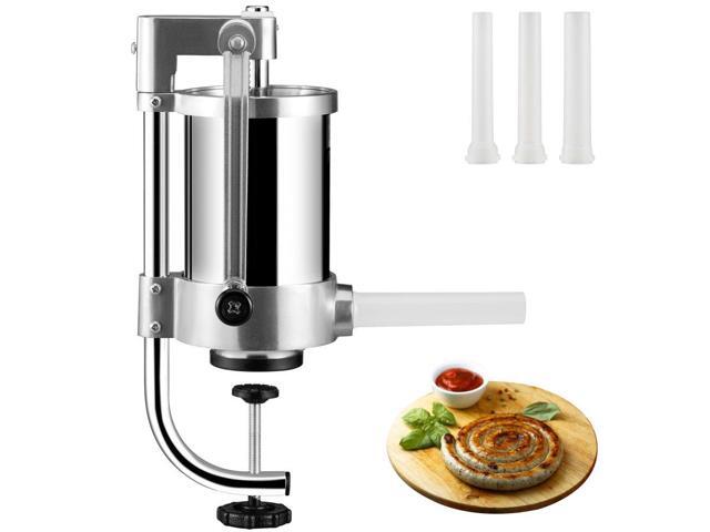 Sausage Stuffer, 2.5LBS/1.5L Capacity, 304 Stainless Steel Vertical Sausage Stuffer, Sausage Filling Machine with 3 Stuffing Tubes, Suction Base...
