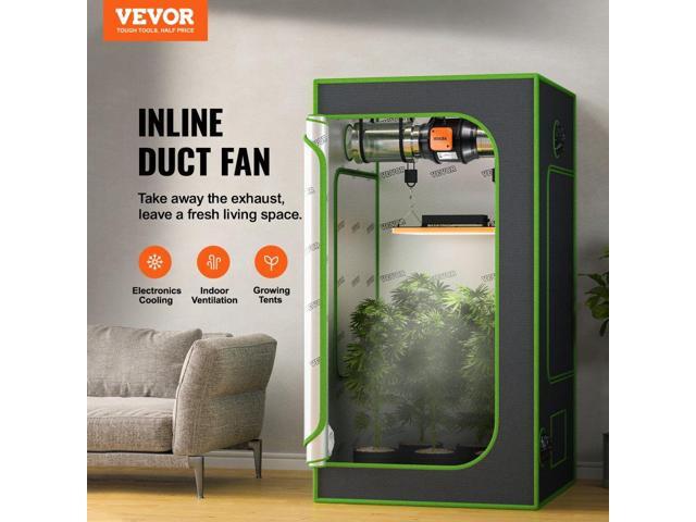 Inline Duct Fan, 6-Inch 400 CFM with Variable Speed Controller, Quiet AC-motor Ventilation Exhaust Fan for Cooling Booster, Grow Tents, Hydroponics