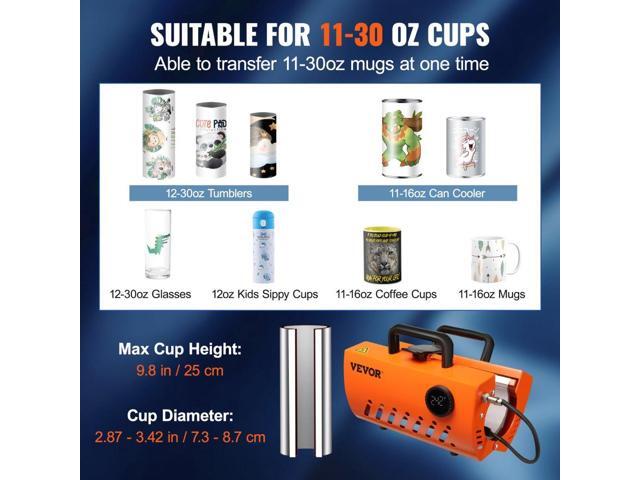 VEVOR Mug Heat Press Tumbler Heat Press Machine Sublimation Blanks 11-15oz 30oz